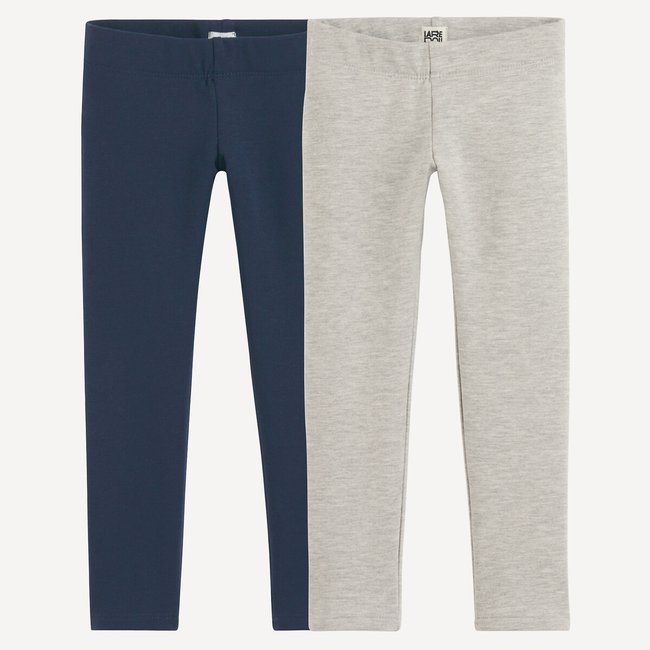 2er-Pack Leggings aus Sweatware marine + grau meliert <span itemprop=