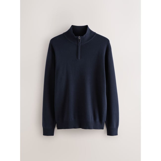Pull regular à col zippé haut de gamme - NEXT