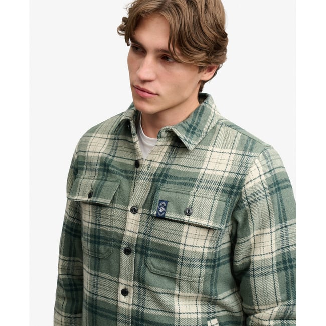 Overshirt Miller Borg coupe oversize vert à carreaux <span itemprop=