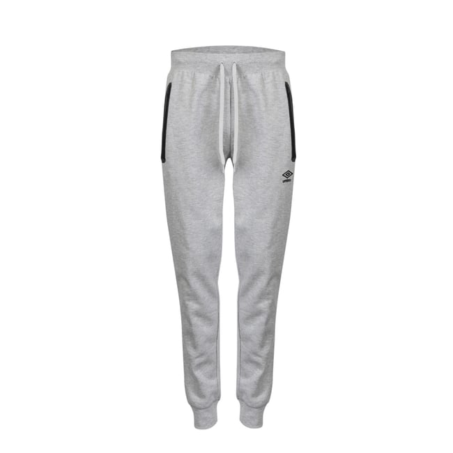 Jogging en coton gris clair chiné/ noir <span itemprop=