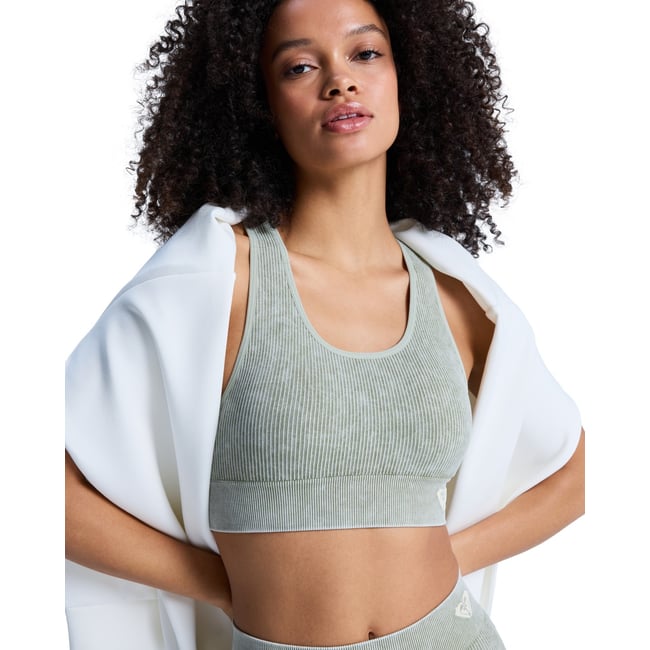 Brassière de sport CHILLOUT SEAMLESS WASHED. vert oil green <span itemprop=