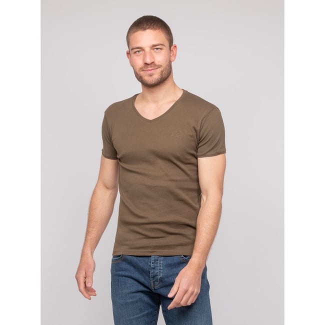 T Shirt Col V Coton Worko - RITCHIE