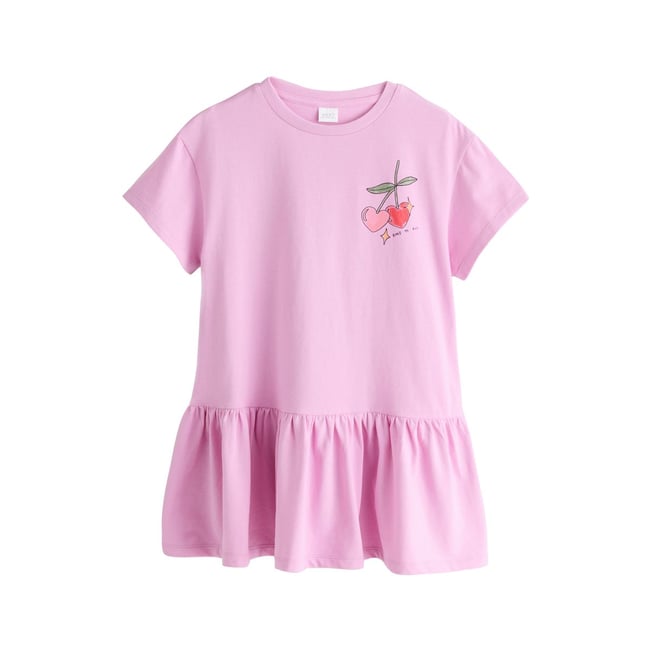 Robe t-shirt impimé rose <span itemprop=