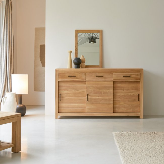Buffet en teck massif 150 cm MAË Couleur naturel <span itemprop=