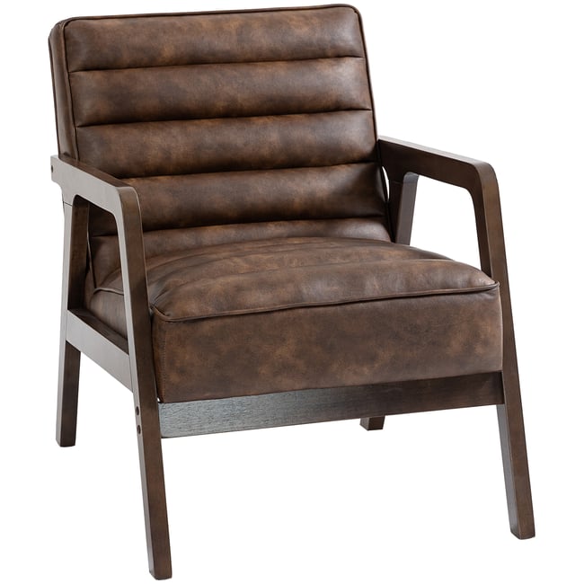 Accent Chair PU Marron Couleur marron antique <span itemprop=