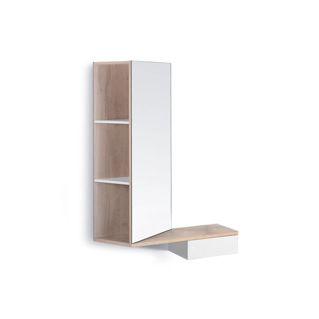 Console murale en mélamine, Roots Couleur chêne clair-blanc <span itemprop=