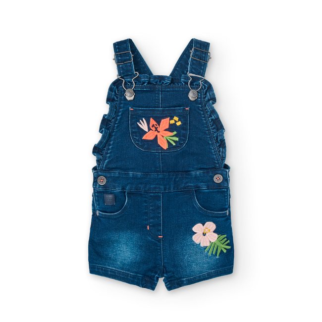 Salopette en jean maille bleu <span itemprop=