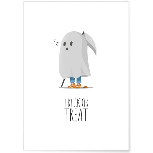 Affiche Trick or Treat Couleur blanc <span itemprop=