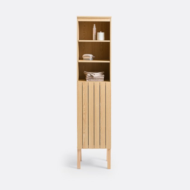 Colonne de rangement salle de bain, Koen Couleur effet chêne <span itemprop=