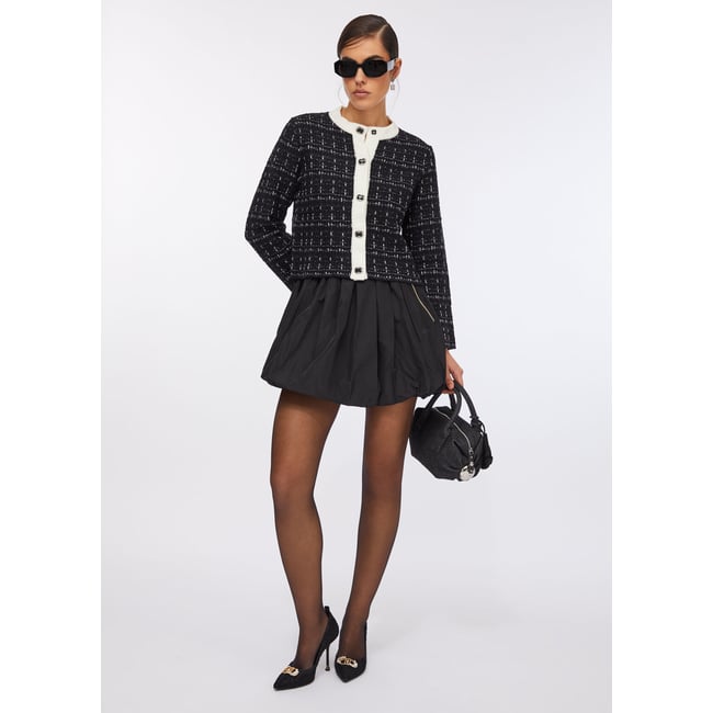 Minijupe en taffetas noir <span itemprop=
