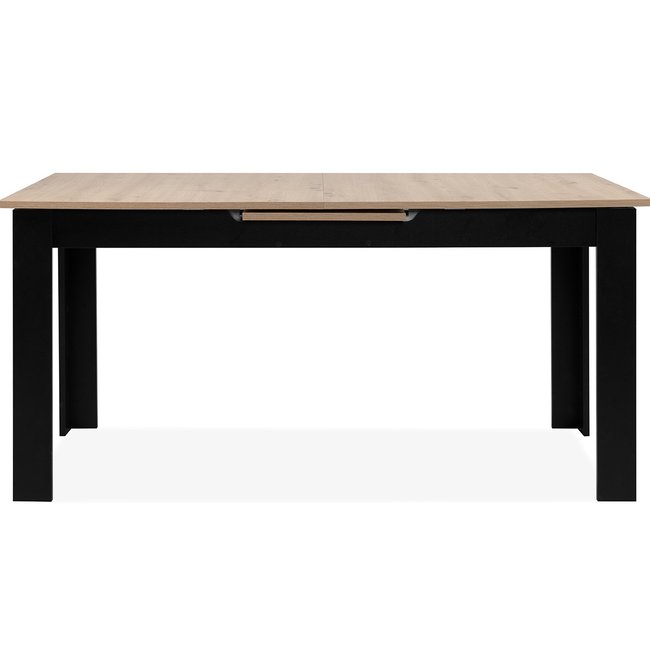 Table à manger extensible - LARS Couleur chêne et noir <span itemprop=