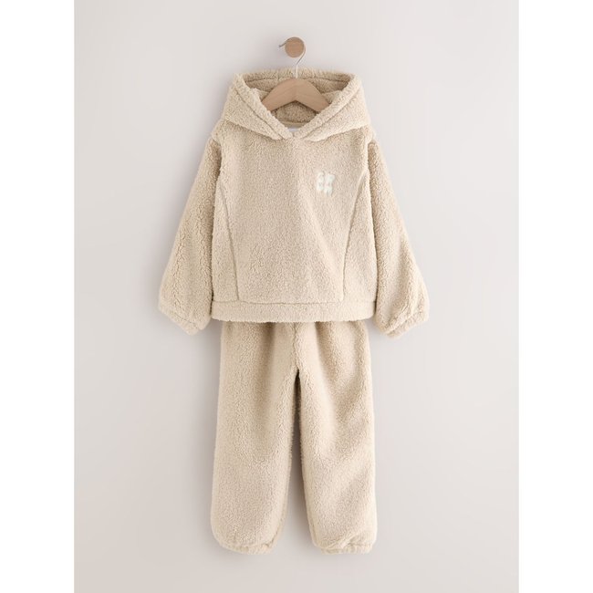 Pyjama deux pièces en polaire crème grwm <span itemprop=