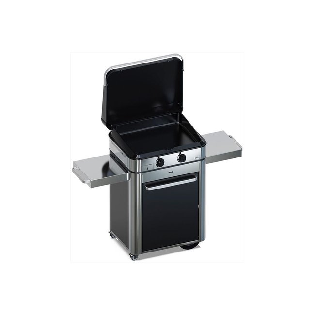 Plancha gaz Combo Enosign 65 Inox et Noir noir <span itemprop=