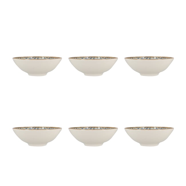 Lot de 6 coupelles 15cm en porcelaine, CALYPSO Couleur bleu <span itemprop=