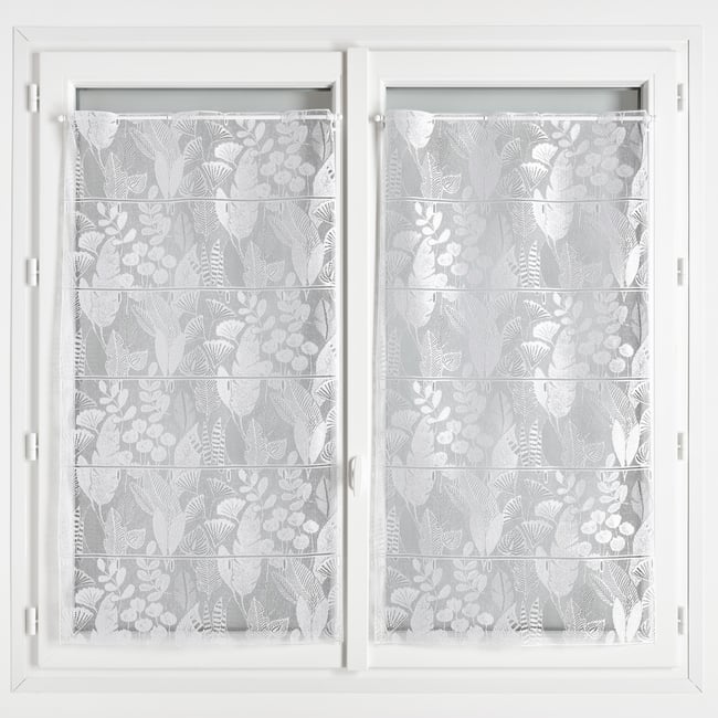 Modulable en maille avec motifs feuillage - QABANE blanc <span itemprop=