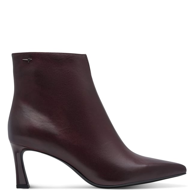Bottine en cuir violet fauve nacré <span itemprop=