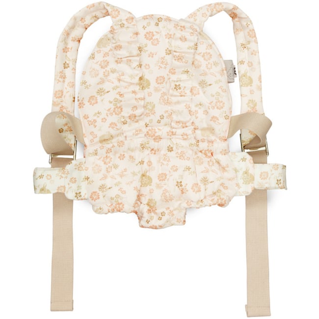 Porte-poupée rose, marron, écru <span itemprop=