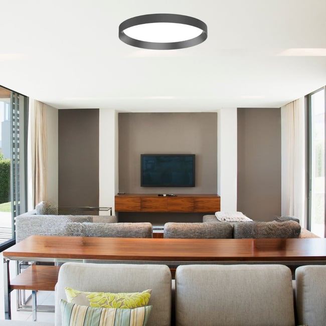 Plafonnier    lumière chaude  FLY Couleur noir <span itemprop=