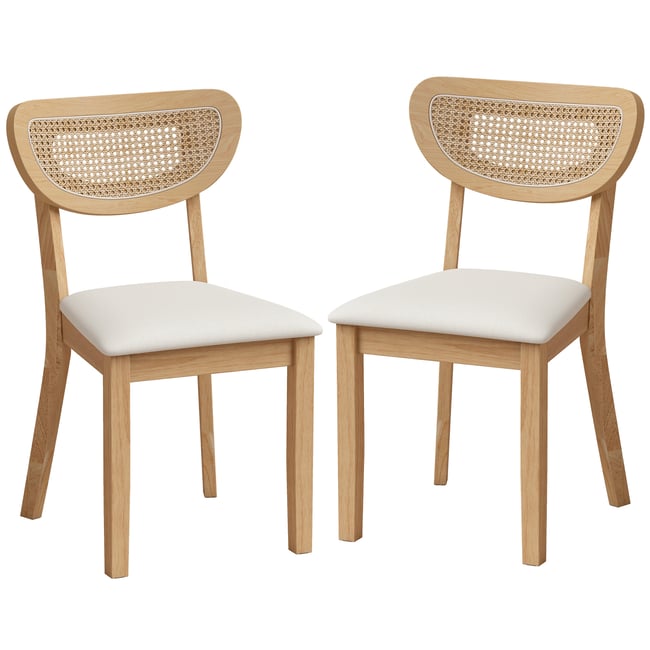Chaise de salle à manger Tissu aspect lin Couleur beige, chêne naturel <span itemprop=