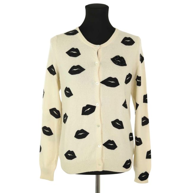Cardigan en cachemire - Bon État blanc <span itemprop=