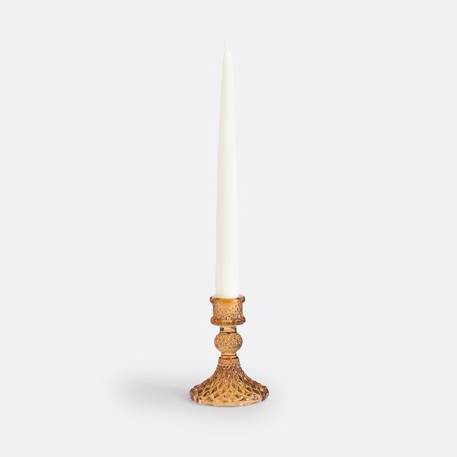 Bougeoir en verre H10,2 cm, Carsa ambre <span itemprop=