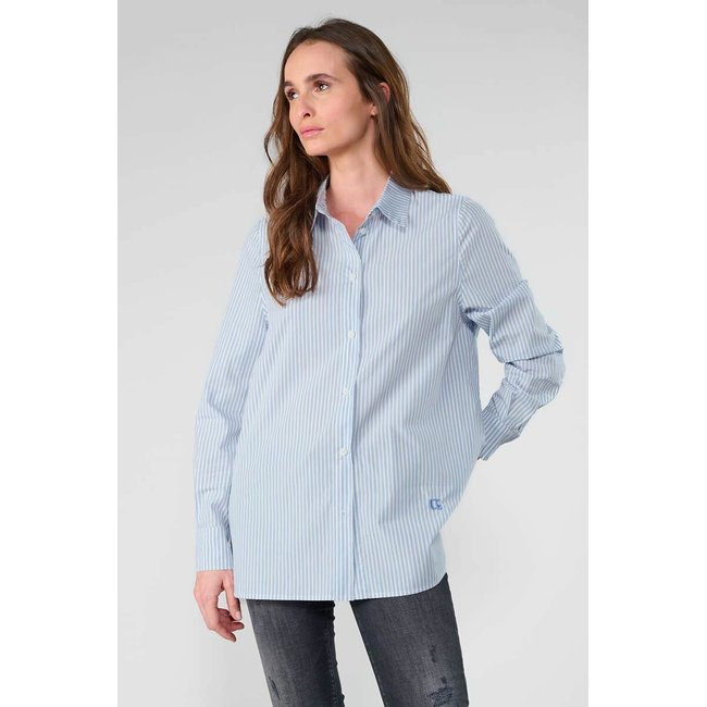 Gestreiftes Hemd mit Kragen blau gestreift <span itemprop=