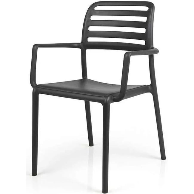 Chaise de jardin empilable collection COSTA anthracite <span itemprop=