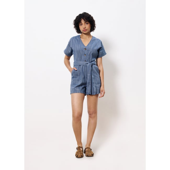 Combishort  en coton ADILA bleu marine <span itemprop=
