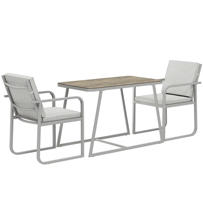 Ensemble de bistrot d'extérieur Acier Gris gris <span itemprop=