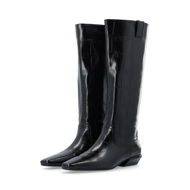 Bottes Au Genou noir - blackcroco1 <span itemprop=