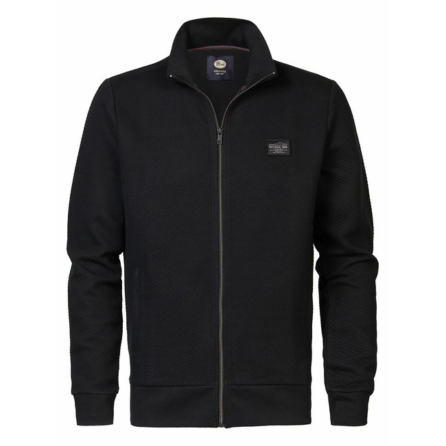 Cotton Mix Track Top with High Neck, black, PETROL INDUSTRIES