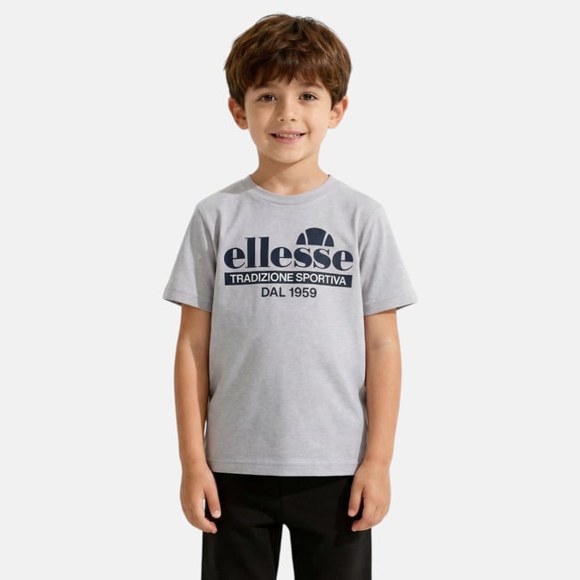 T-shirt manches courtes imprimé, col rond TEAM gris clair <span itemprop=