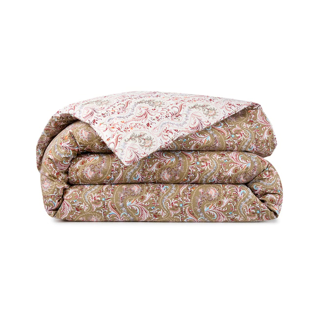 Housse de couette en percale de coton vert, TALMA multicolore <span itemprop=