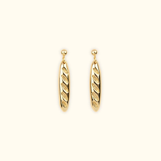 Boucles d'oreilles BAGUETTE doré <span itemprop=