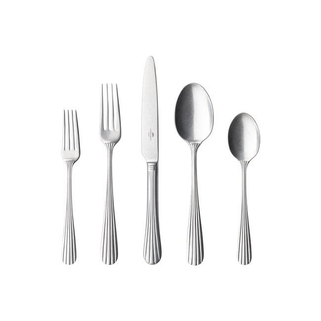 Ménagère 5 Pièces Douro Couleur vintage brushed silver <span itemprop=