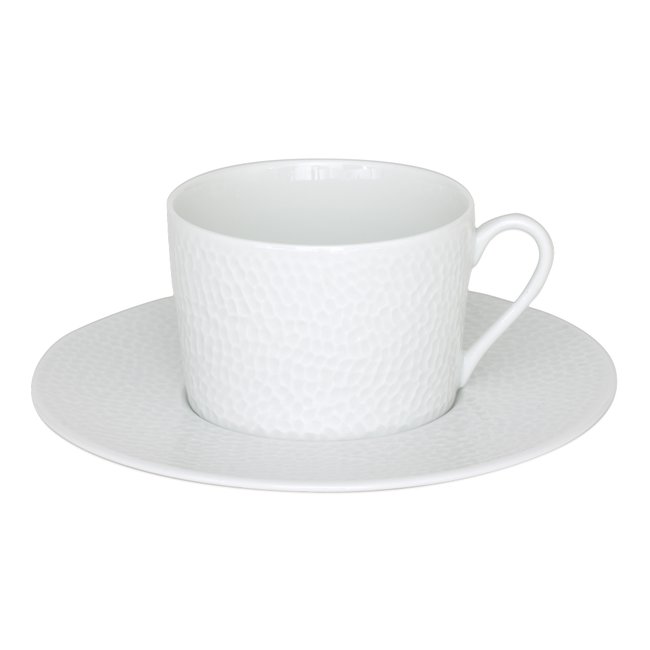 Tasse à thé et sa sous-tasse   22 cl-LOUNA Couleur blanc <span itemprop=