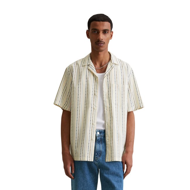 Chemise à manches courtes regular en pur coton bio blanc <span itemprop=