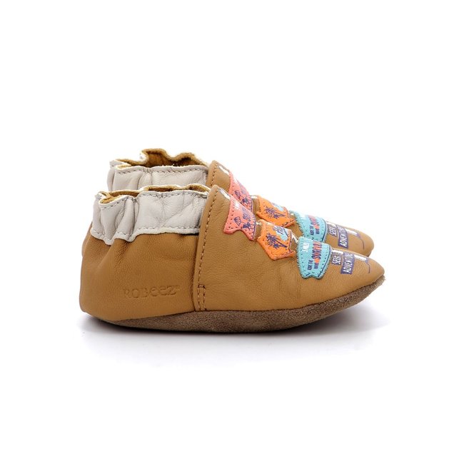 Chaussons Cuir SEEK ADVENTURE camel <span itemprop=