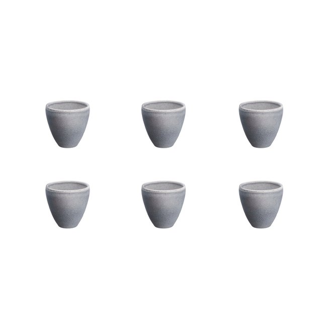 Lot de 6 tasses en grès, STONE Couleur gris clair <span itemprop=