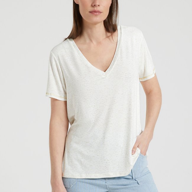 T-Shirt mit V-Ausschnitt - VILA