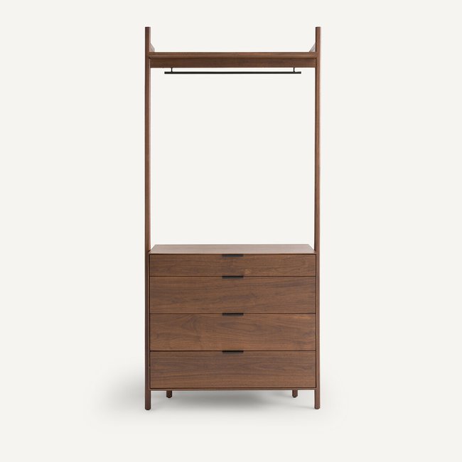 Perchero cómoda de nogal para vestidor, Rory difuminado <span itemprop=