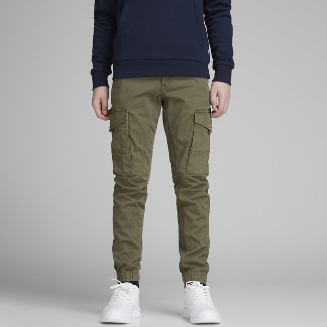 Брюки карго хаки JACK & JONES JUNIOR