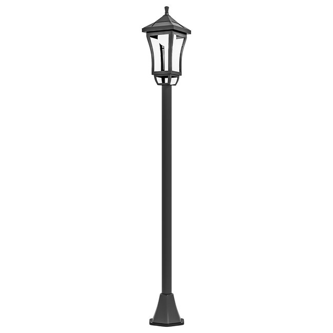 Lampadaire solaire LED extérieur sur pied H. 127 cm noir Couleur noir <span itemprop=