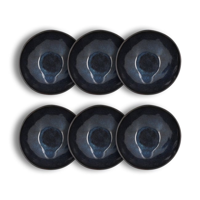 Lot de 6 coupelles en grès 19,5x45cm, COSTA Couleur bleu <span itemprop=
