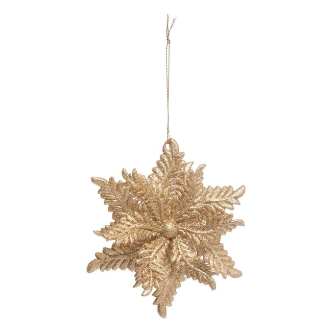 Décoration de sapin fleur cuivre 11cm Couleur doré <span itemprop=