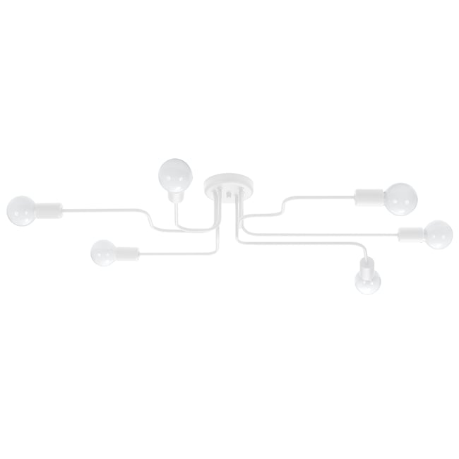 Lustre Acier Blanc E27 6 Vector Couleur blanc <span itemprop=