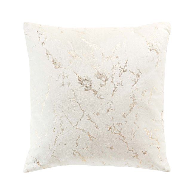 Coussin blanc  - Effet marbré blanc <span itemprop=