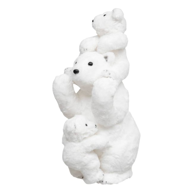 Décoration Ours Debout+Bébé Couleur blanc <span itemprop=