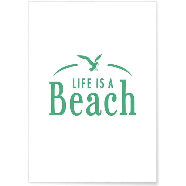 Affiche Life is a beach Couleur blanc <span itemprop=