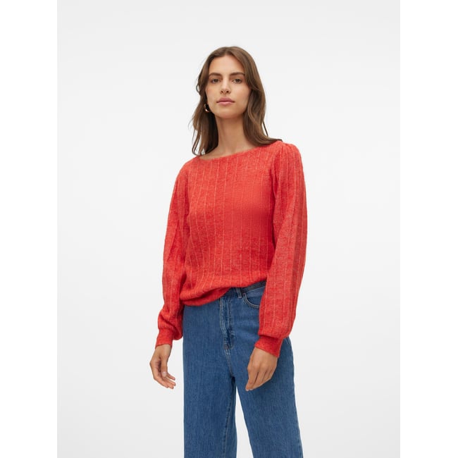 Pull En Maille aurora red <span itemprop=